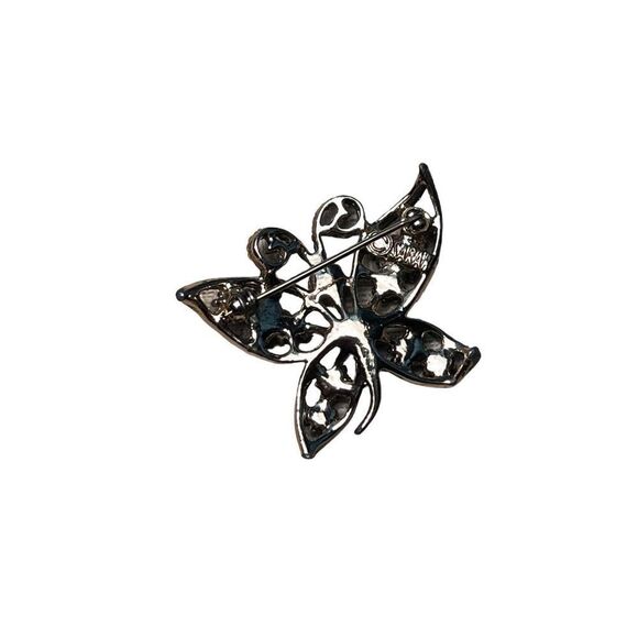 1980 Sarah Cov Butterfly Brooch Pin Costume Designer Jewelry Peach Green Vintage - Picture 4 of 5